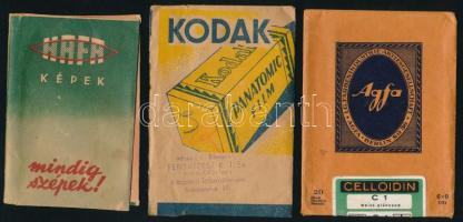 3 db fotótasak (Kodak, HAFA, Agfa)