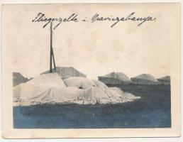 Oravicabánya, Oravica, Oravita; Fliegerzelte / első világháborús német katonai repülőgép sátrak / WWI German military, tents for aircrafts. photo (11,9 cm x 8,9 cm) (non PC) (fl)