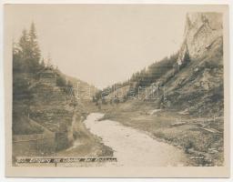 Carlibaba, Kirlibaba, Radnalajosfalva (Bukovina, Bucovina, Bukowina); Eingang ins Cibotal bei Kirlibaba / valley. photo (11,5 cm x 8,9 cm) (non PC) (vágott / cut)