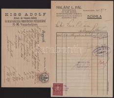 1873-1933 Fejléces számlák (Halász L. Pál, Kiss Adolf, Konstantin Testvérek)