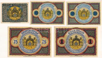 Német Birodalom / Weimari Köztársaság / Osnabrück 1921. 5pf + 10pf + 25pf + 75pf + 1M T:AU
 German ...