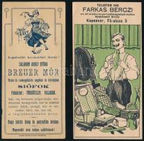 Farkas Berczi (Kaposvár) divatáru és Breuer Mór (Siófok) csemegeüzlet számolócédula