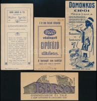 4 db cipő és cipőtalp számolócédula (Domonkos cipői, Kohn Ignác, Berson, stb.)