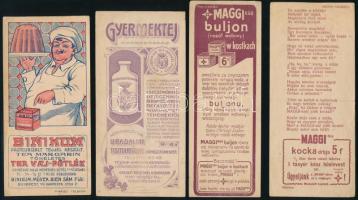 4 db élelmiszer számolócédula (Binikum, Maggi, stb.)