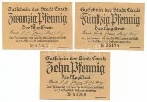 Németország / Weimari Köztársaság / Caub 1920 k. 10pf + 20pf + 50pf T:AU-XF Germany / Weimar Republic / Caub ~1920. 10 Pfennig + 20 Pfennig + 50 Pfennig C:AU-XF