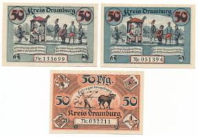 Németország / Weimari Köztársaság / Dramburg 1920. 50pf (3xklf) T:AU Germany / Weimar Republic / Dramburg 1920. 50 Pfennig (3xdiff) C:AU