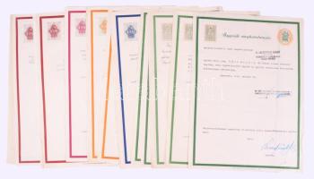 1938-1947 26 db különféle ügyvédi meghatalmazás illetékbélyegekkel