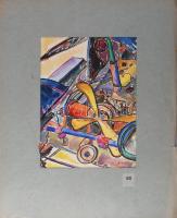 Nolipa István Pál (1907-1986): Színes gép, 1943. Vegyes technika, papír. Jelezve jobbra lent. Paszpa...