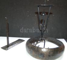 2 db kovácsoltvas gyertyatartó / Smithed iron candle holders