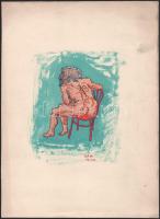 Nolipa István Pál (1907-1986): Női hátakt, 1942. Akvarell, papír. Jelezve jobbra lent. 34,5x25 cm