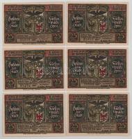 Német Birodalom / Weimari Köztársaság / Fürstenwalde 1921. 25pf (6db, 3xklf) T:AU-XF Germany /Weimar Republic / Fürstenwalde 1921. 25 Pfennig (6db, 3xdiff) C:AU-XF