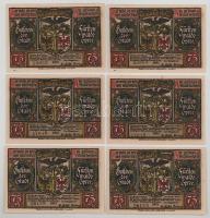 Német Birodalom / Weimari Köztársaság / Fürstenwalde 1921. 75pf (6db, 3xklf) T:AU-XF Germany /Weimar Republic / Fürstenwalde 1921. 75 Pfennig (6db, 3xdiff) C:AU-XF