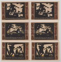 Német Birodalom / Weimari Köztársaság / Fürstenwalde 1921. 75pf (6db, 3xklf) T:AU-XF
Germany /Weima...