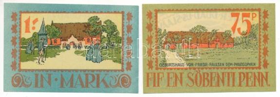 Német Birodalom / Weimari Köztársaság / Langenhorn 1921. 75pf + 1M T:AU-XF Germany /Weimar Republic / Langenhorn 1921. 75 Pfennig + 1 Mark C:AU-XF