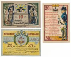 Német Birodalom / Weimari Köztársaság / Lemgo 1921. 10pf + 25pf + 50pf T:AU-XF Germany /Weimar Republic / Lemgo 1921. 10 Pfennig + 25 Pfennig + 50 Pfennig C:AU-XF