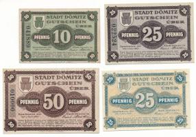 Német Birodalom / Weimari Köztársaság / Dömitz 1920. 10pf + 25pf (2xklf) + 50pf T:AU-F szép papír Germany /Weimar Republic / Dömitz 1920. 10 Pfennig + 25 Pfennig (2xdiff) + 50 Pfennig C:AU-F fine paper