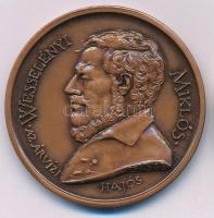Lapis András (1942-) 1988. "Wesselényi Miklós, az árvízi hajós / A pest-budai nagy árvíz 150. évfordulójára 1838-1988 - Magyar Vízügyi Múzeum, VGI" kétoldalas bronz emlékérem (42,5mm) T:AU patina
