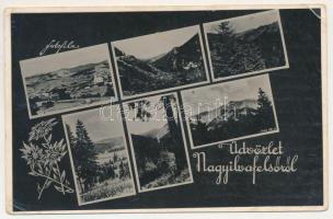 1944 Nagyilva, Felsőilva, Ilva Mare; Üdvözlet Nagyilvafelsőről! mozaiklap / multi-view postcard (EB)