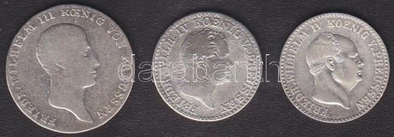 Német Államok/Poroszország 1817D Thaler Ag III. Frigyes Vilmos T:2-/3, 1855A 2 1/2Sgr + 1843A 2 1/2S...