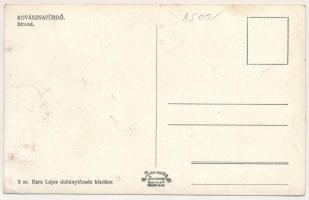 Kovászna, Covasna; Strand, fürdőzők. Bara Lajos kiadása / swimming pool, bathers (tűnyomok / pin mar...