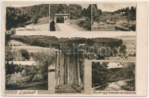 1943 Gyergyószentmiklós, Gheorgheni; Csíki (Csíky) kert, székelykapu / park. photo (EK)