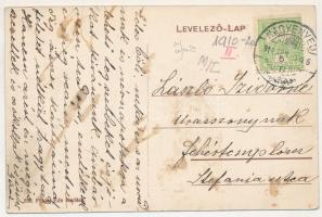 1914 Nagyenyed, Aiud; Fő tér, híd, templomok, Gazdasági Bank. Földes Ede kiadása / main square, brid...