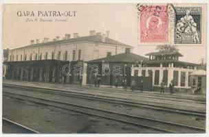 1927 Piatra-Olt, Gara / railway station. Foto V. Ciepacz (Caracal) photo