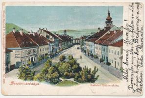 1903 Besztercebánya, Banská Bystrica; Bethlen Gábor utca, Machold F. könyvnyomdája, üzlete és saját kiadása / street, publisher's shop (EM)