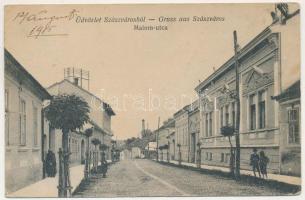1915 Szászváros, Broos, Orastie; Malom utca / street view (fa)
