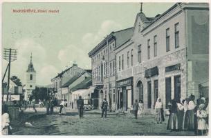 Maroshévíz, Toplita; Fő tér, üzletek. Szabó F. kiadása / main square, shops + "K.u.k. Feldpostamt 387" (EK)