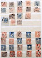 Ausztria 1850-1867 több mint 300 bélyeg és kivágás, valamint több száz későbbi bélyeg és kivágás 14 lapos közepes berakóban