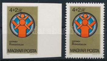1984 Ifjúságért VIII. fogazott bélyeg + vágott ívszéli bélyeg
