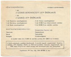 1969. "Ifjúsági Táborozási Sorsjegy" KISZ sorsjegy, 37. osztály "087080" T:VF