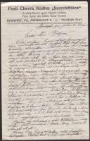 XX. század eleje A Pesti Chevra Kadisa Menedékháza fotó 17x22 cm + 1915.07.24. Fejléces levél