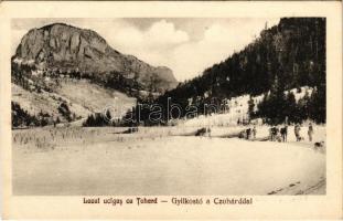 Gyilkos-tó, Ghilcos, Lacul Rosu; Lacul ucigas cu Tohard / Gyilkostó a Cohárddal télen. Kahan kiadása / frozen lake in winter, mountain