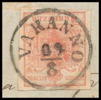 ~1855 3kr MP Ib Gravurtype 1-2 1. zónás távolsági levélen "VARANNO" - Kassa Ferchenbauer E...