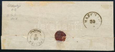 ~1855 3kr MP Ib Gravurtype 1-2 1. zónás távolsági levélen "VARANNO" - Kassa Ferchenbauer E...