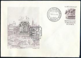 1987 Bélyegnap vágott blokk FDC-n