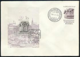 1987 Bélyegnap vágott blokk FDC-n
