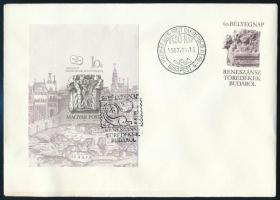 1987 Bélyegnap vágott blokk FDC-n
