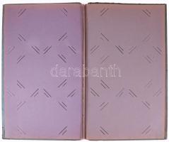 cca 1900 Üres album képeslapokhoz, fotókhoz, kartonált kötés, gerinc sérült, kopottas állapotban