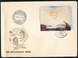 1986 Bélyegnap - Festmény XXIII. vágott blokk FDC-n
