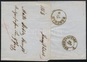 1853 9kr HP III élénk színű bélyeg távolsági levélen "MECZ(ENZÉF)" - "KASCHAU" -...
