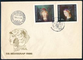 1986 Bélyegnap - Festmények XX. vágott sor FDC-n