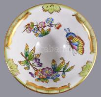 Herendi Viktória mintás fűszerkínáló, figurális lábakon, jelzett, hibátlan, d: 9 cm, m: 9 cm