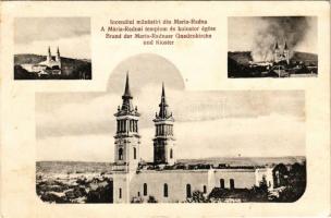 Máriaradna, Mária-Radna, Radna (Lippa, Lipova); A templom és kolostor égése, tűzvész / Incendiul manastiri din Maria-Radna / Brand der Maria-Radnaer Gnadenkirche und Kloster / burning of the church and monastery, fire. Edit. Nic. Beer. Photogr. Dr. B. Odor (fl)