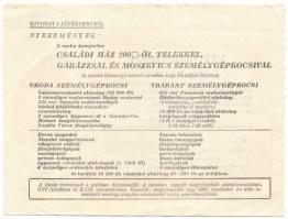 1962. Budapest "VIT (Világifjúsági Találkozó)" sorsjegy "007 osztály, 13224" T:F...