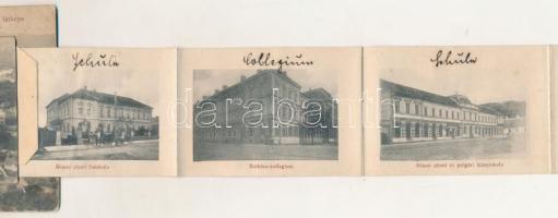 Nagyenyed, Aiud; leporellólap 10 képpel, közte Bánffy kastély (Marosszentkirály) és kórház. Földes E...