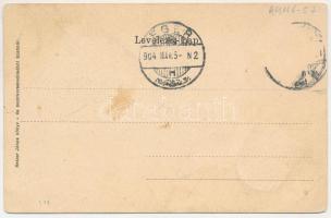 1904 Szatmárnémeti, Satu Mare; Látkép. Szecessziós címeres litho lóherével. Reizer János kiadása / v...