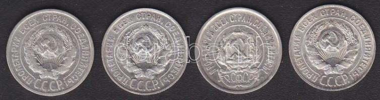 Szovjetunió 1922. 20k Ag T:3/3+ apró ph. + 1924-28 20k Ag (3x) klf dátummal T:2/3,2,2 ph. összesen 4...